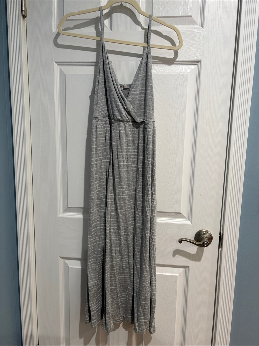 GAP Light Gray Striped Maxi Dress